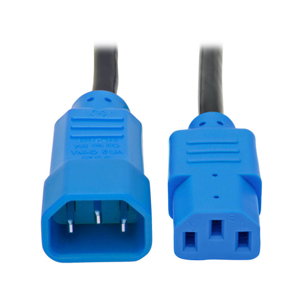 Tripp Lite P004-004-BL 4ft Power Cord 18AWG 10A 125V C14 to C13 Blue Connector 4'