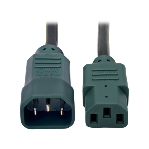 Tripp Lite P004-004-GN 4ft Power Cord 18AWG 10A 125V C14 to C13 Green Connector 4'