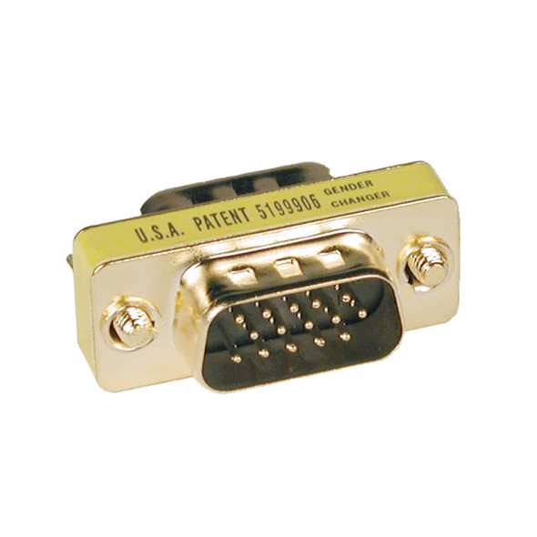 Tripp Lite P158-000 Compact Gold HD15 Gender Changer Adapter Connector HD15 M/M