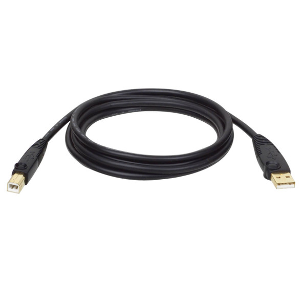 Tripp Lite U022-010 10ft USB 2.0 A/B Gold Device Cable Shielded A Male to B Male 10'