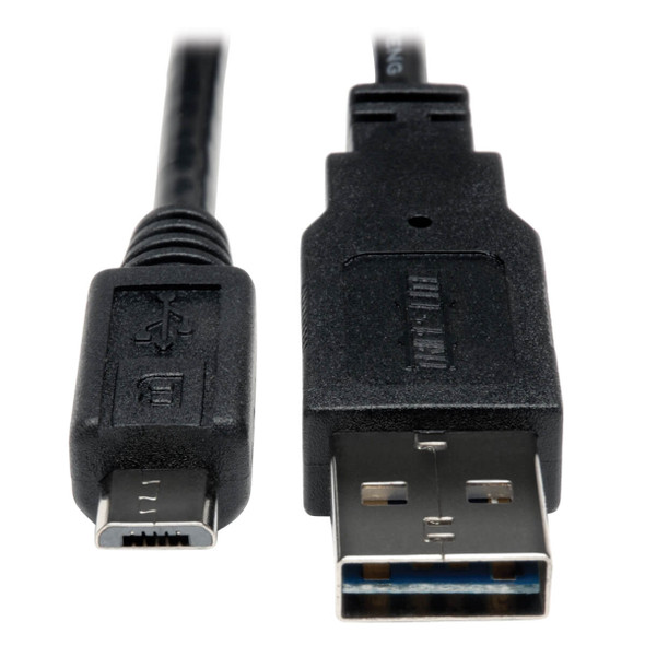 Tripp Lite UR050-001 1ft USB 2.0 Universal Reversible Cable A to 5Pin Micro B M/M 1'