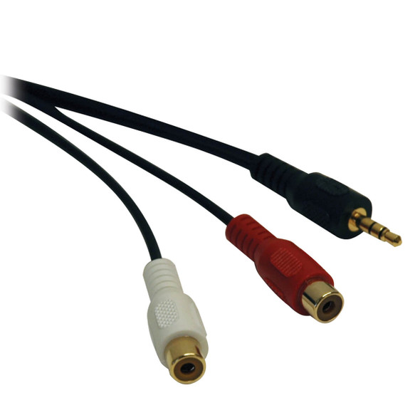 Tripp Lite P315-06N 6 inch Audio Y Splitter Adapter Cable 3.5mm Mini Stereo to 2 RCA