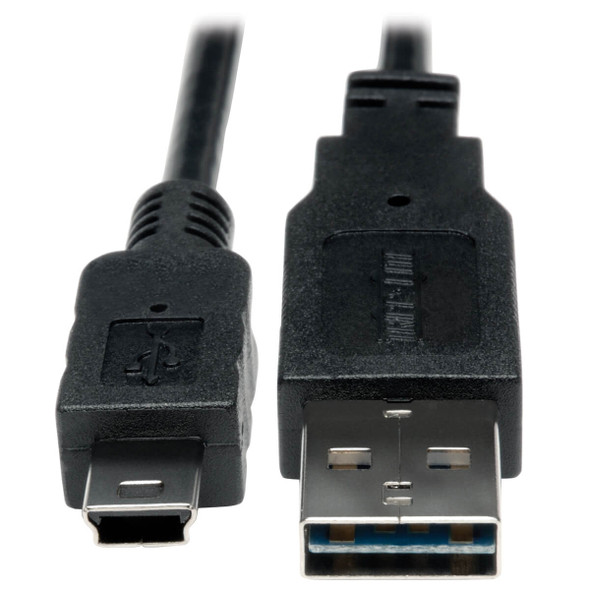 Tripp Lite UR030-001 1ft USB 2.0 Universal Reversible Cable A to 5Pin Mini-B M/M 1'