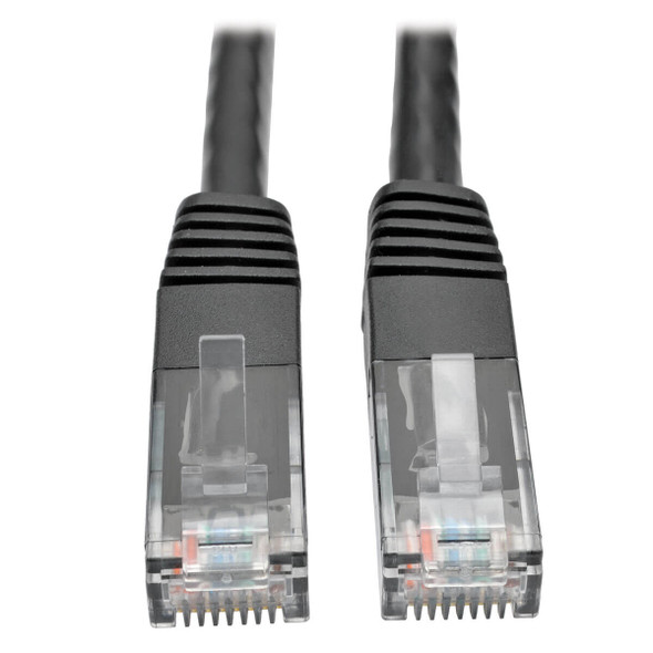 Tripp Lite N200-001-BK Cat6 Gigabit Molded Patch Cable RJ45 M/M 550MHz 24 AWG Black 1'