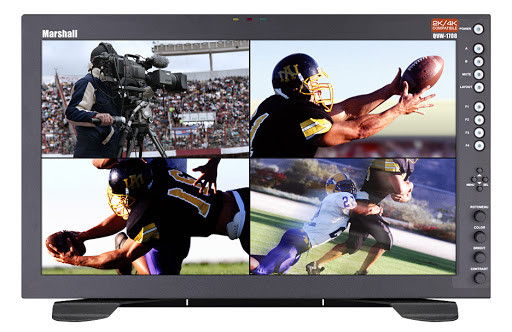 Marshall Electronics QVW-1708-HDI-DT Desktop Quad View 17 Native Resolution Monitor with 4K Quad HDMI