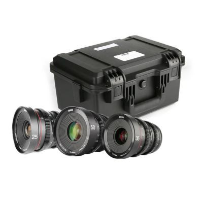 Meike Cinema 3LENSKIT-E 3-Lens Kit Sony E with Hard Case (25mm, 35mm, 50mm)