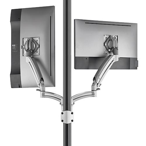 Chief K1P220SXRH Kontour K1P Dynamic 2 Monitor Reduced Height Pole Mount, Silver