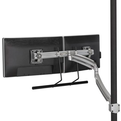 Chief K1P22HS K1 Pole Mount Dual Display 2L Arm H-Array,Silver