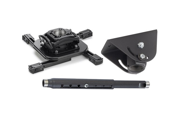Chief KITMA0203 Chief Projector Ceiling Mount Kit with Universal Mount, 2-3\' Adjustable Extension Column, and Angled Ceiling Plate (Black)