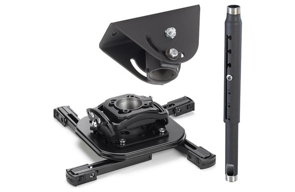 Chief KITMA0305 Chief Projector Ceiling Mount Kit with Universal Mount, 3-5' Adjustable Extension Column, and Angled Ceiling Plate (Black)
