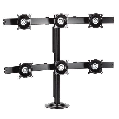 Chief KTG330B DBL Horiz Triple Array Black Grommet Mount