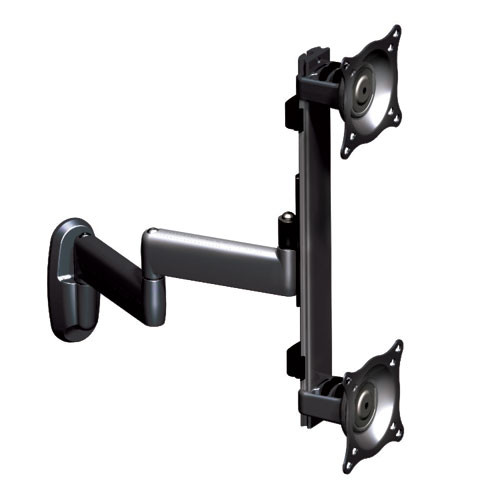 Chief KWD230B 20 in Dual Vertical Monitor Swing Arm Wall Mount