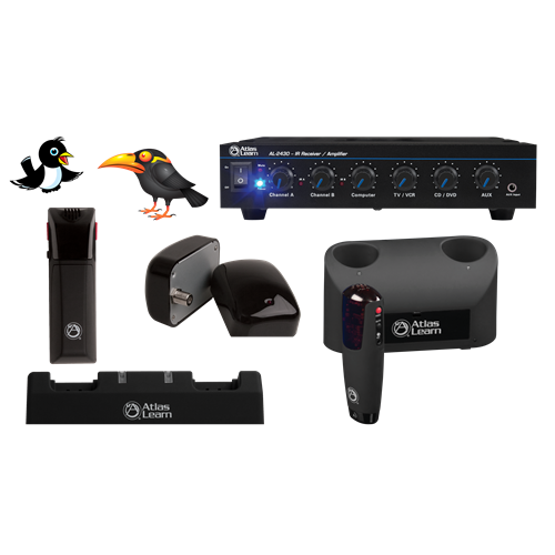 Atlas FLOCK2-2 Learn Single AL-MAGPIE and AL-MYNA Wireless Mics and Dual IR Dome Kit