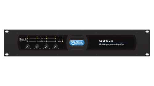 Atlas HPA1204 Four-Channel, 1200-Watt Commercial Amplifier 4X300W at 70V 2RU
