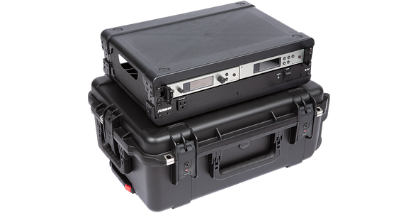 SKB Cases 3i-2215M82U iSeries Case with Removeable 2U Injection Molded 13 in Deep Rack Cage, TSA Latches, Wheels