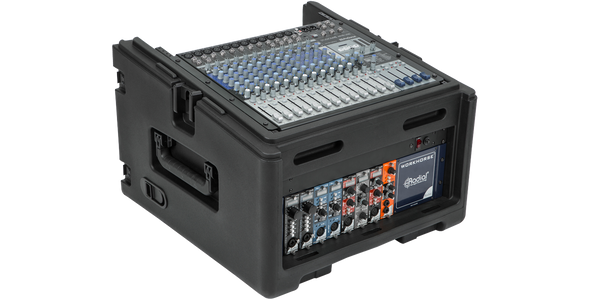 SKB Cases 1SKB-R104W Rolling Compact Rig: 10U Top Rack, 4U Front Rack, Steel Rails, Hard top, L/R Access doors