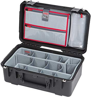 SKB Cases 3i-2215-8DL SKB iSeries 2215-8 Waterproof Utility Case with Wheels, Think Tank Photo Dividers, and Lid Organizer (Black)