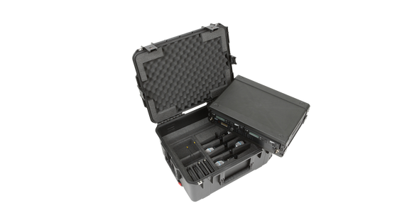 SKB Cases 3i-221710WMC iSeries Injection Molded for (4) wireless w/2U Fly Rack with wheels