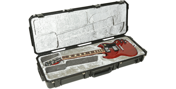 SKB Cases 3i-4214-61 iSeries Guitar Case, SG Type Shaped Interior - TSA Latches, w/wheels