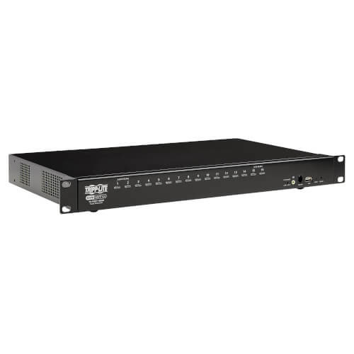 Tripp Lite B024-HU16 16-Port HDMI/USB KVM Switch with Audio/Video and USB Peripheral Sharing, 1U Rack-Mount