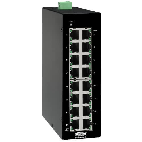 Tripp Lite NGI-U16 16-Port Unmanaged Industrial Gigabit Ethernet Switch - DIN Mount