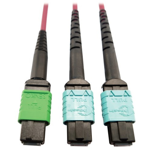 Tripp Lite N846D-05M-16DMG 400G Multimode 50/125 OM4 Plenum Fiber Optic Cable, Magenta, 5 m