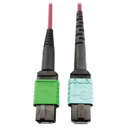 Tripp Lite N846D-05M-16CMG 400G Multimode 50/125 OM4 Plenum Fiber Optic Cable, Magenta, 5 m