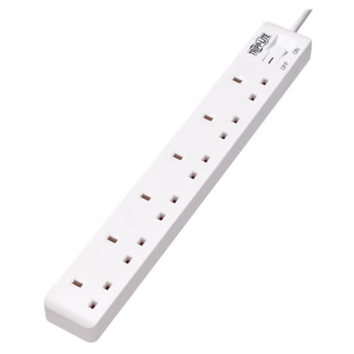 Tripp Lite PS6B18 6-Outlet Power Strip 1.8 m Cord, BS1363A Plug, White