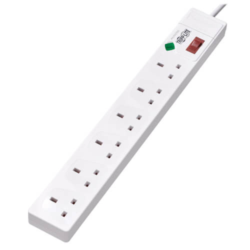 Tripp Lite TLP6B18 6-Outlet Surge Protector - British BS1363A Outlets, 220-250V AC, 13A, 1.8 m Cord