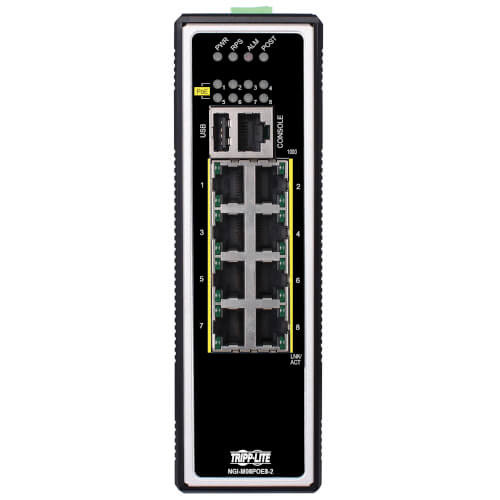 Tripp Lite NGI-M08POE8-L2 8-Port Managed Industrial Gigabit Ethernet Switch - DIN Mount