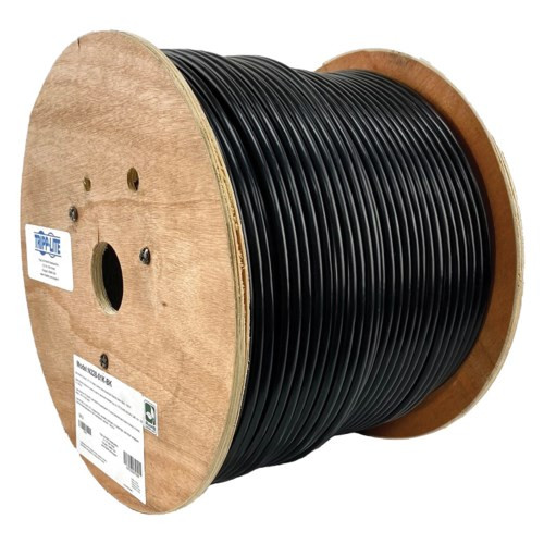 Tripp Lite N228-01K-BK Cat6/Cat6e 600 MHz Solid-Core Direct-Burial Outdoor-Rated UTP Bulk - Black, 1,000 ft. (304.8 m)