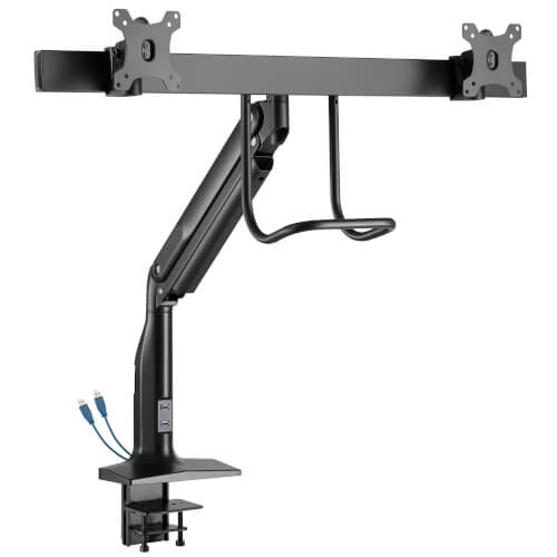 Tripp Lite DMPDD1735AM Display Desk Clamp with Antimicrobial Tape for 17-35in Displays, USB Ports
