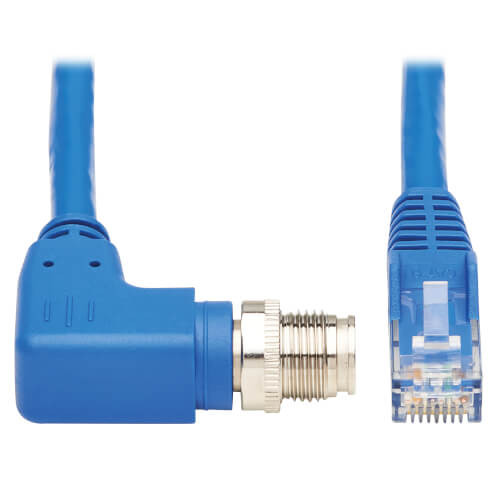 Tripp Lite NM12-604-05M-BL M12 X-Code Cat6 1G UTP CMR-LP Ethernet Cable Blue, 5 m (16.4 ft.)