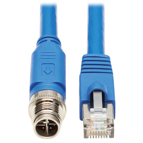 Tripp Lite NM12-6A2-01M-BL M12 X-Code Cat6a 10G F/UTP CMR-LP Shielded Ethernet Cable 1 m (3.3 ft.)