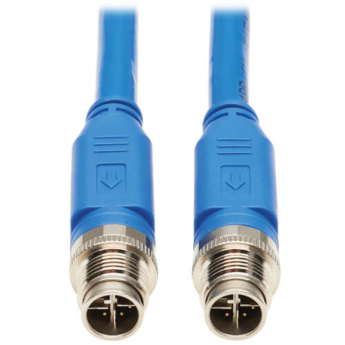 Tripp Lite NM12-6A1-10M-BL M12 X-Code Cat6a 10G F/UTP CMR-LP Shielded Ethernet Cable 10 m (32.8 ft.)