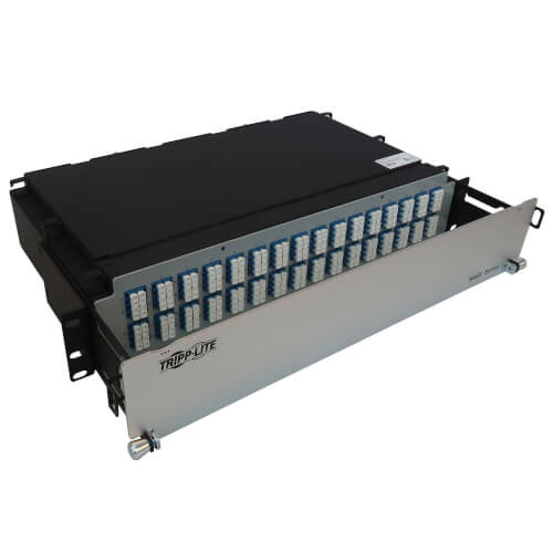 Tripp Lite N48S-32M8L4-03 Preloaded Fiber Patch Panel, 2U - 32x 8F Trunk Cables, OS2 Singlemode, 3 m (9.8 ft.)