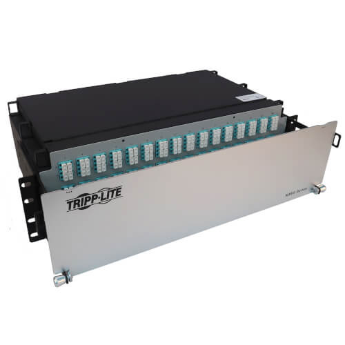 Tripp Lite N48M-48M8L4-05 Preloaded Fiber Patch Panel, 3U - 48x 8F Trunk Cables, OM4 Multimode, 5 m (16.4 ft.)