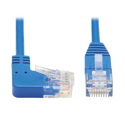 Tripp Lite N204-S03-BL-RA Right-Angle Cat6 Gigabit Molded Slim UTP Ethernet Cable Blue, 3 ft. (0.91 m)