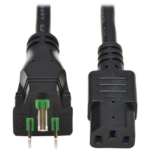 Tripp Lite P006AB-C08-HG Safe-IT Antibacterial Hospital-Grade Power Cord Black, 8 ft. Coiled Cord (2.4 m)