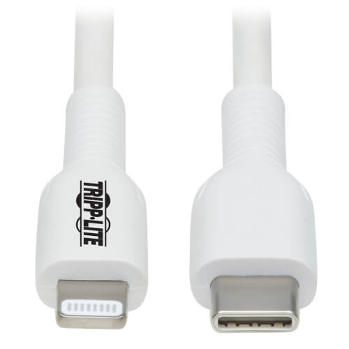 Tripp Lite M102-01M-WH USB-C to Lightning Sync/Charge Cable (M/M), White, 1 m (3.3 ft.)