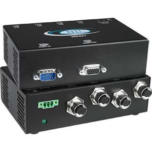 NTI VOPEX-M12V-4 Industrial VGA Splitter/Extender via CATx with M12 Connectors to 600 feet: 4-Port
