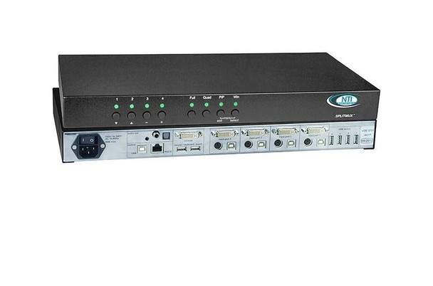 NTI splitmux-dvi-4rt Advanced DVI/VGA Quad Screen Multiviewer with Built-In KVM Switch & Real-Time Video