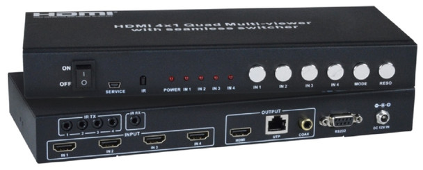 NTI splitmux-c5hdr-4lc Low-Cost HDMI Quad Screen Splitter/Multiviewer/Extender