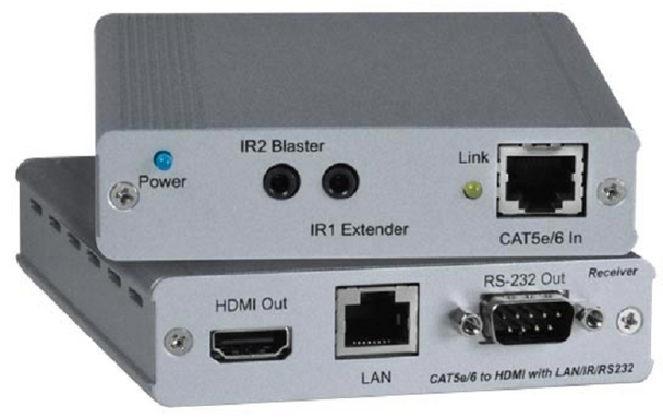 NTI st-c64k9gb-r-hdbt HDMI Matrix Switch Over HDBase-T with PoE Receiver via CAT6a/7 to 328 feet