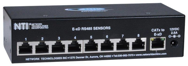 NTI e-rj8-rs485-d 8-port RJ45 RS485 Sensor Expander, Din Mount