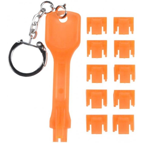 NTI pb-rj45-20l-o RJ45 Port Blocker, 20 Locks, Orange (NO KEY)