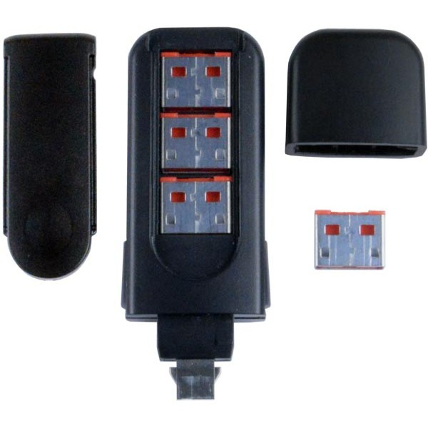 NTI pb-usba-4l1k-r USB Type A Port Blocker, 4 Locks and 1 Key, Red