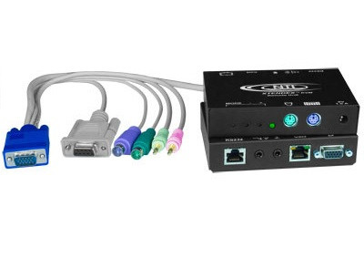 NTI ST-C5KVMRS-1000S Hi-Res VGA PS/2 KVM Extender with RS232 via CATx to 1,000 feet