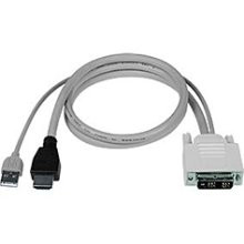 NTI USB-DHEXT-10-MM DVI-D + USB Type A to HDMI, Male to Male, 10 feet