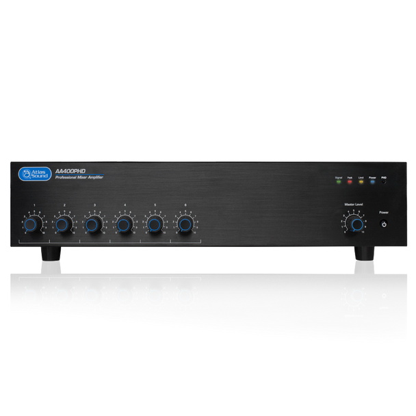 Atlas AA400PHD 6-Input, 400 Watt Mixer Amplifier with Automatic System Test Circuitry (PHD)